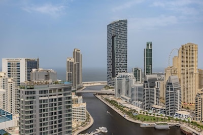 A view of a river running through a city