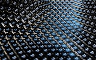 A close up view of a blue and black fabric