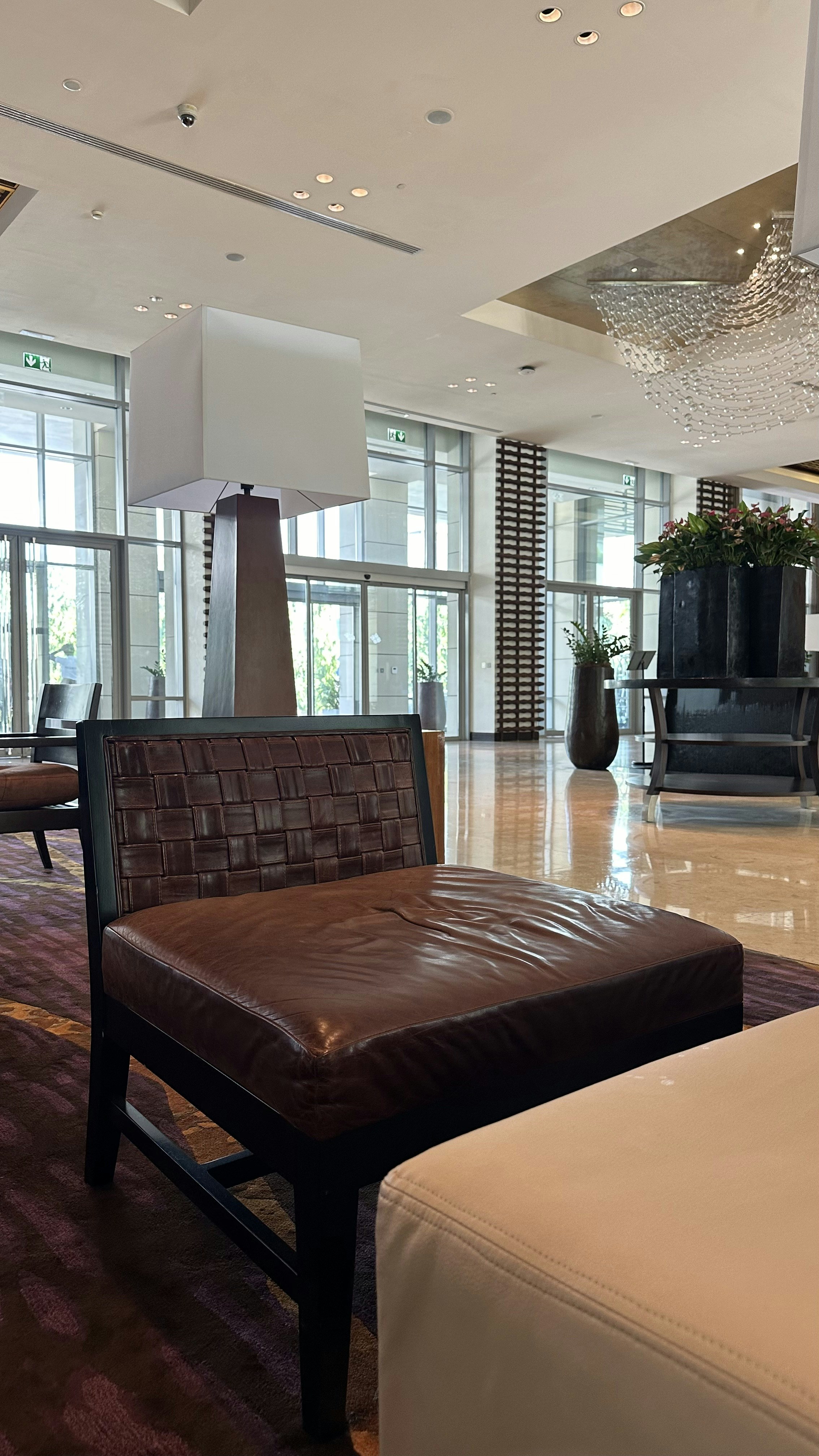 Luxury hotel lobby with modern design