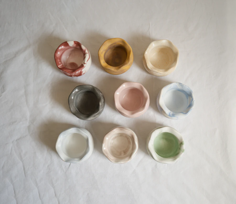 Assorted colourful plant pots