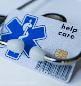A medical id card attached to a stethoscope