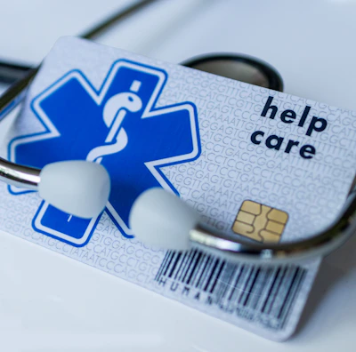 A medical id card attached to a stethoscope