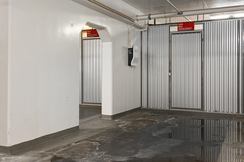 A room with a bunch of doors in it