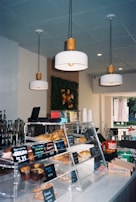A bakery with a lot of donuts on display