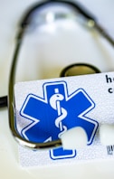 A card with a medical symbol on it