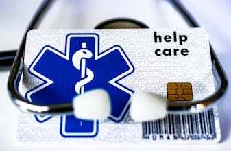 A card with a stethoscope attached to it