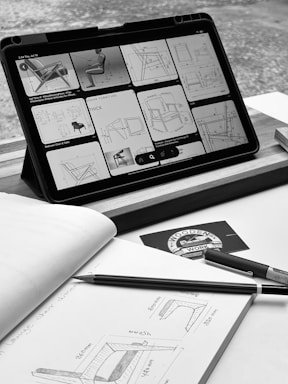 A tablet computer sitting on top of a table