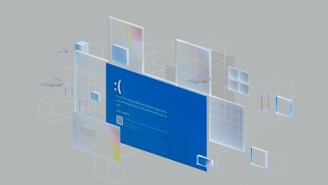 A computer screen with a blue screen on it