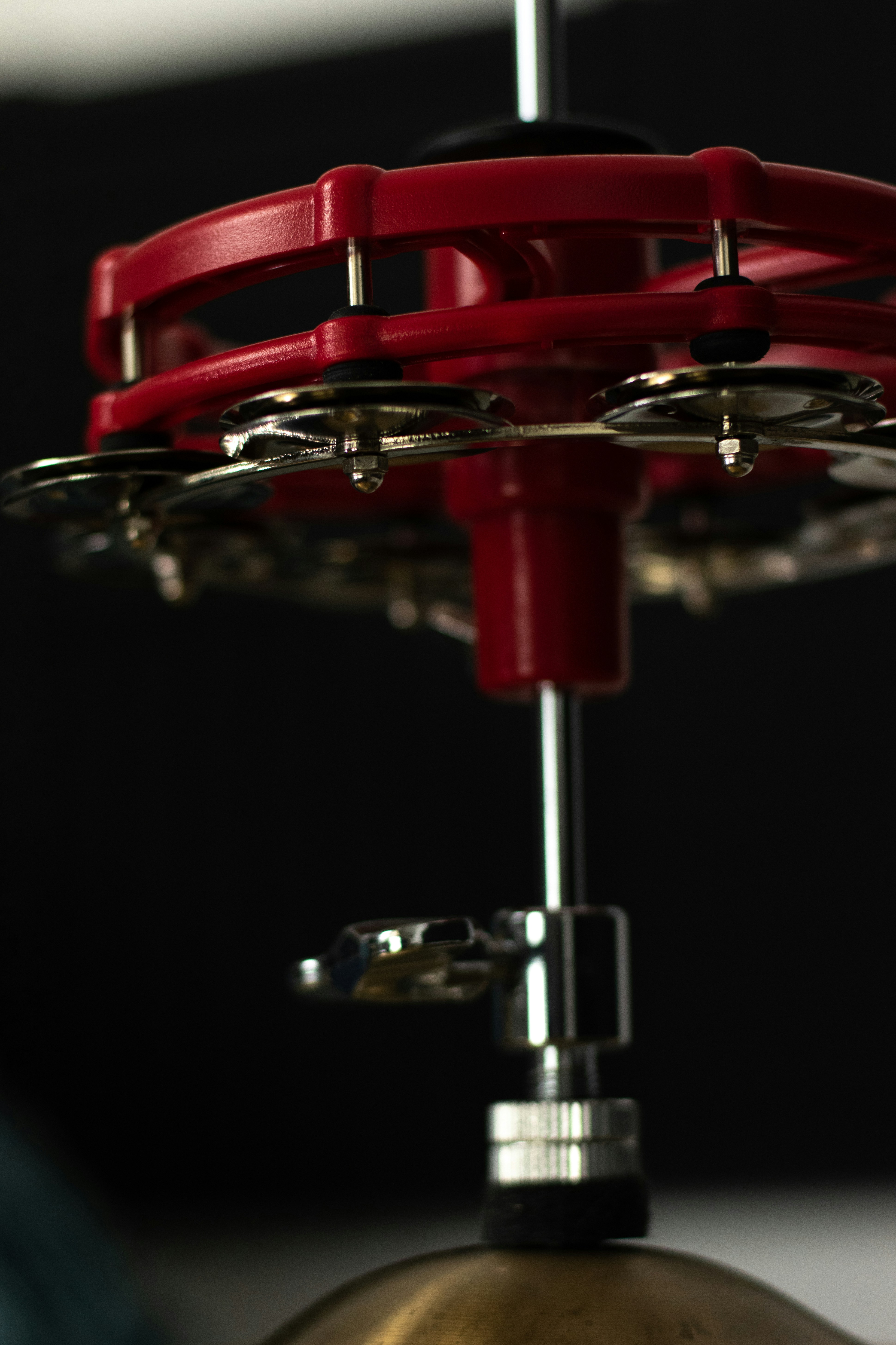 A close up of a red object on a table