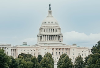 A view of the capitol building from across the water