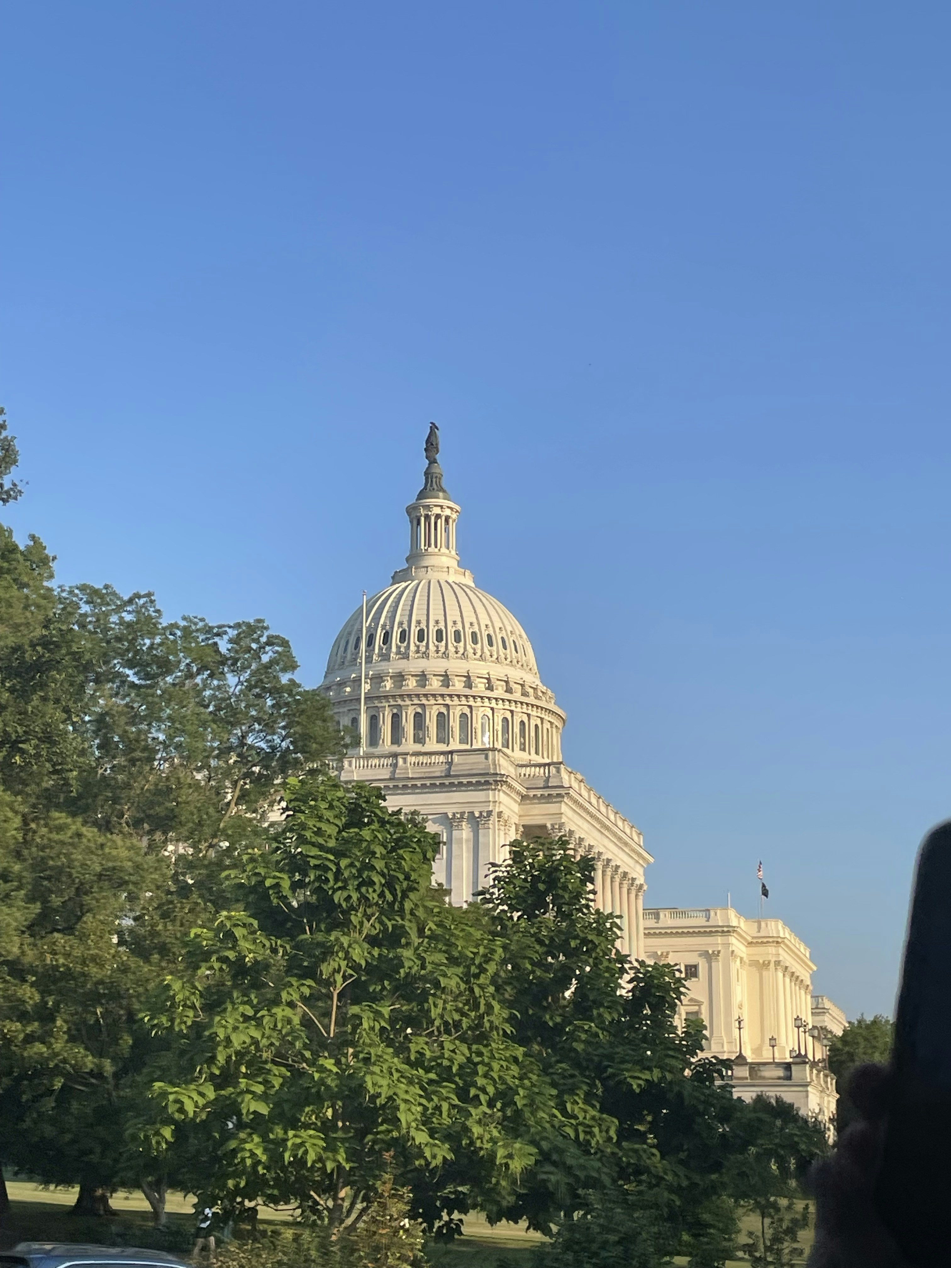 A view of the capitol building from across the street