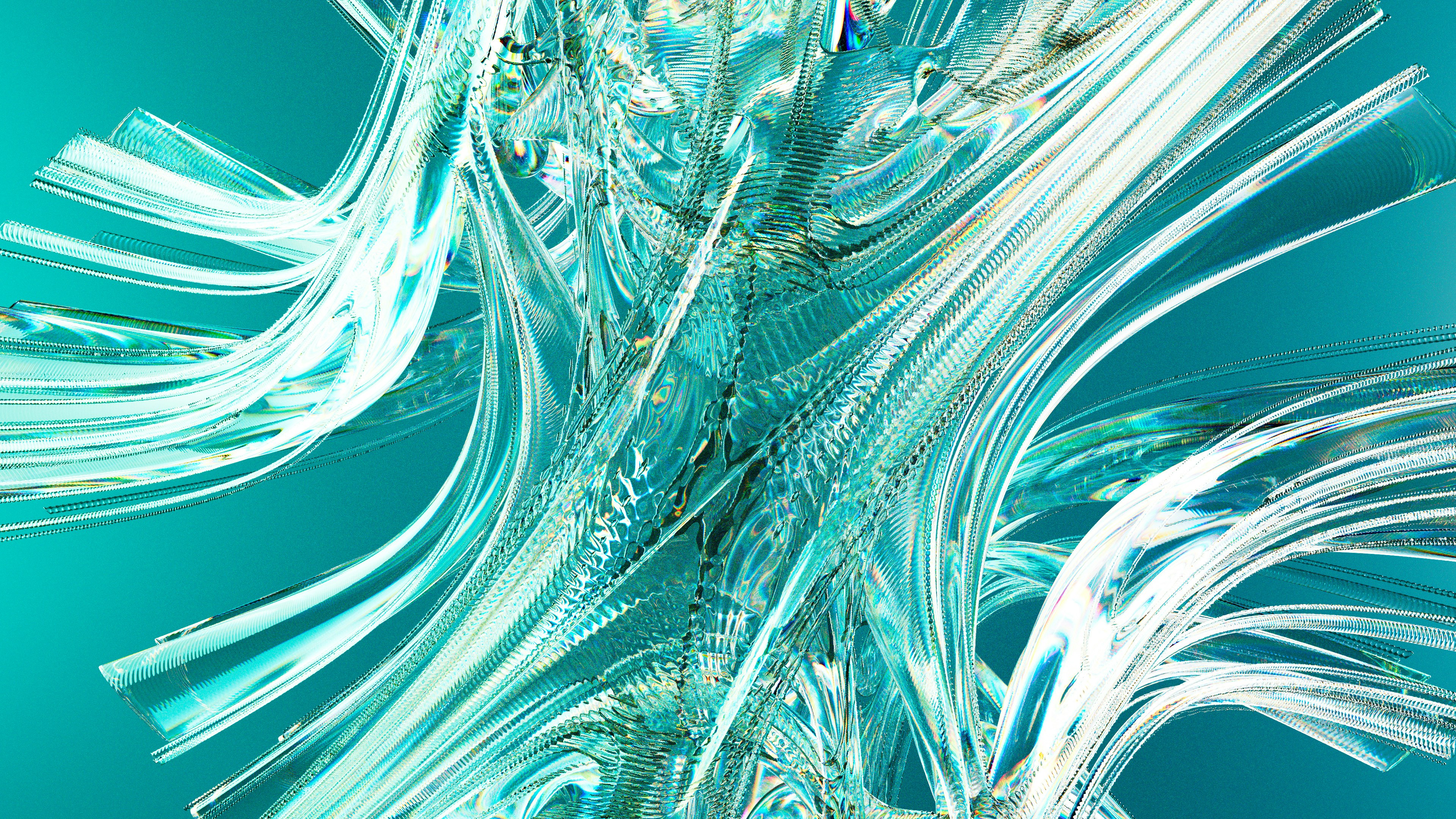 A close up of a glass vase with a blue background