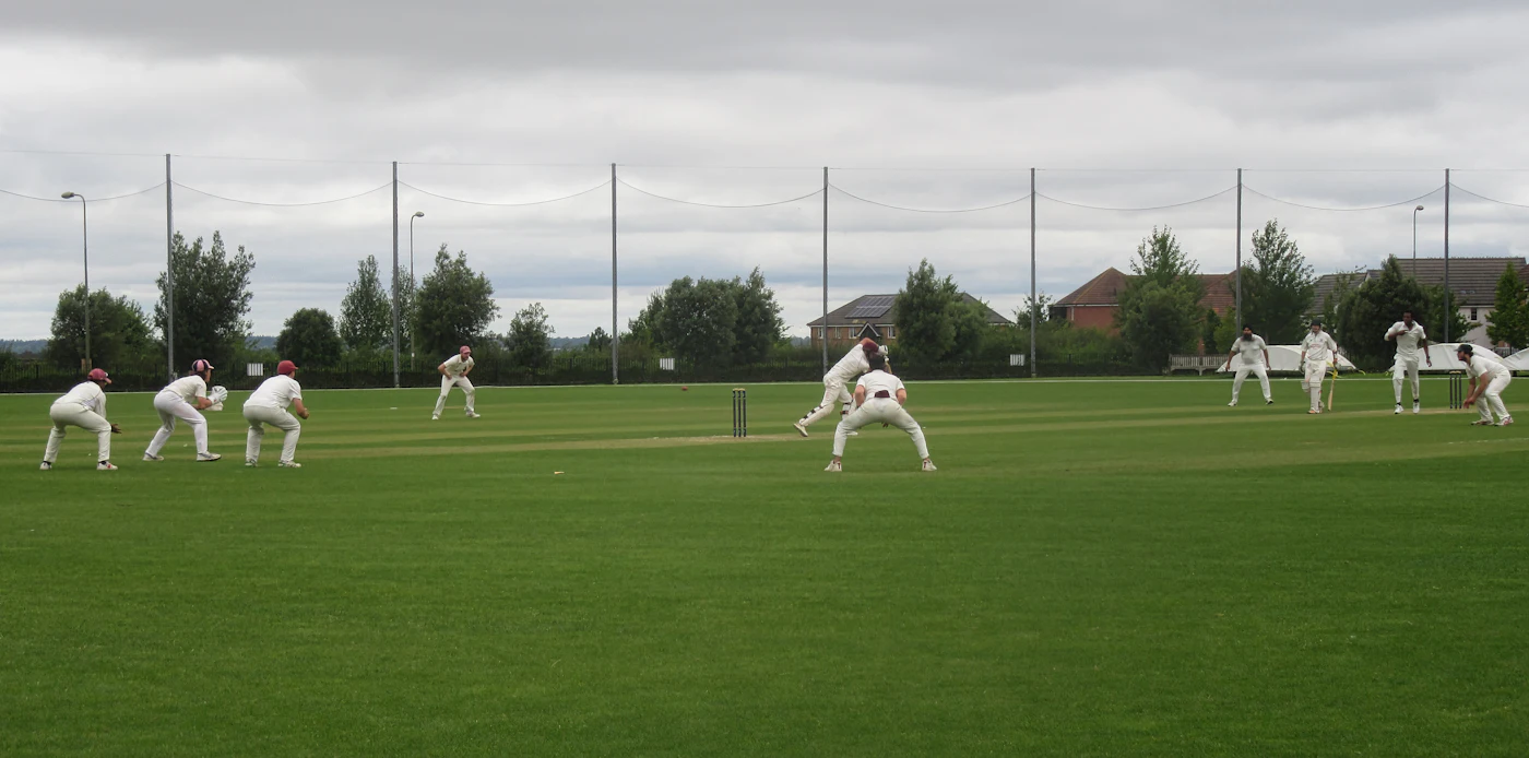 A weekend cricket game in the park