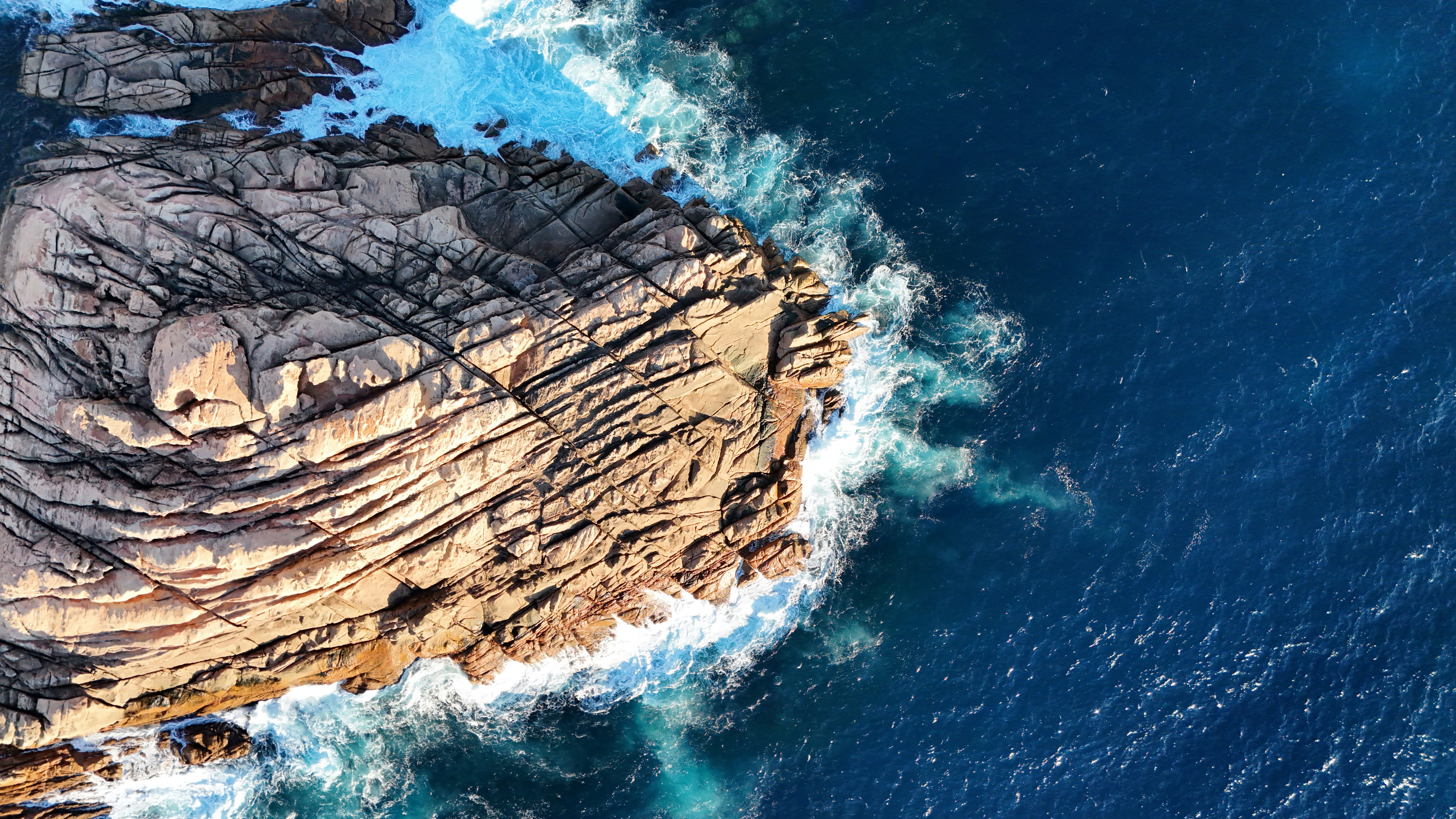 An aerial view of an island in the ocean