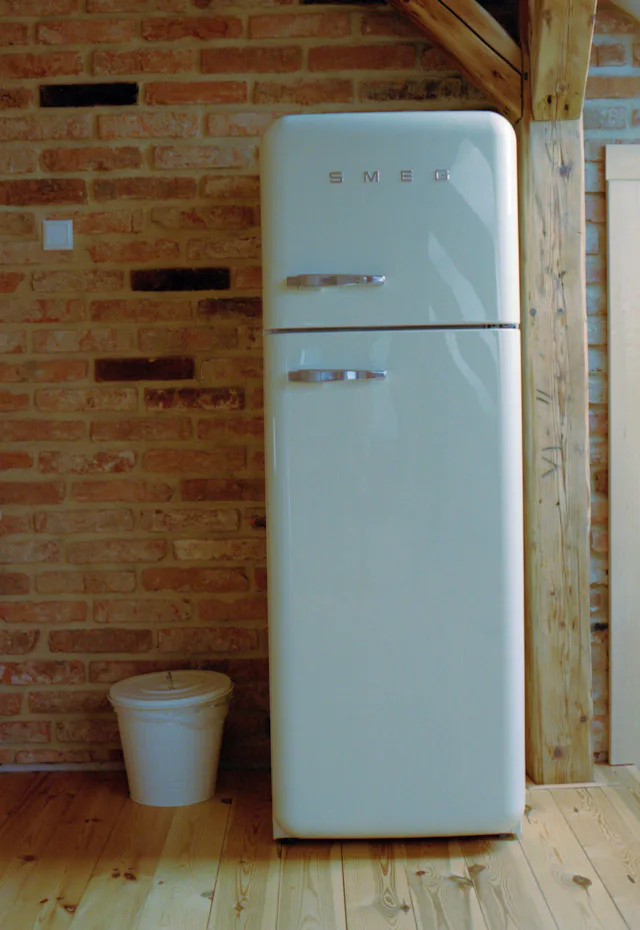 White refrigerator-freezer unit in a Somerville home