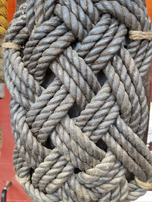 A close up of a rope on a boat