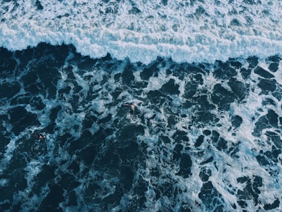 An aerial view of a body of water