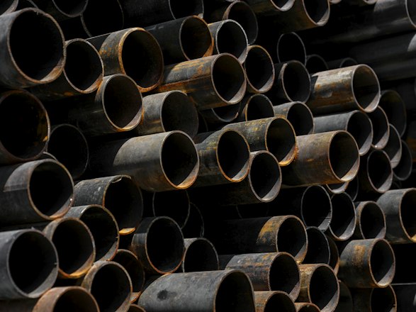 Stack of MS pipes