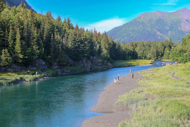 Mountain river in early season