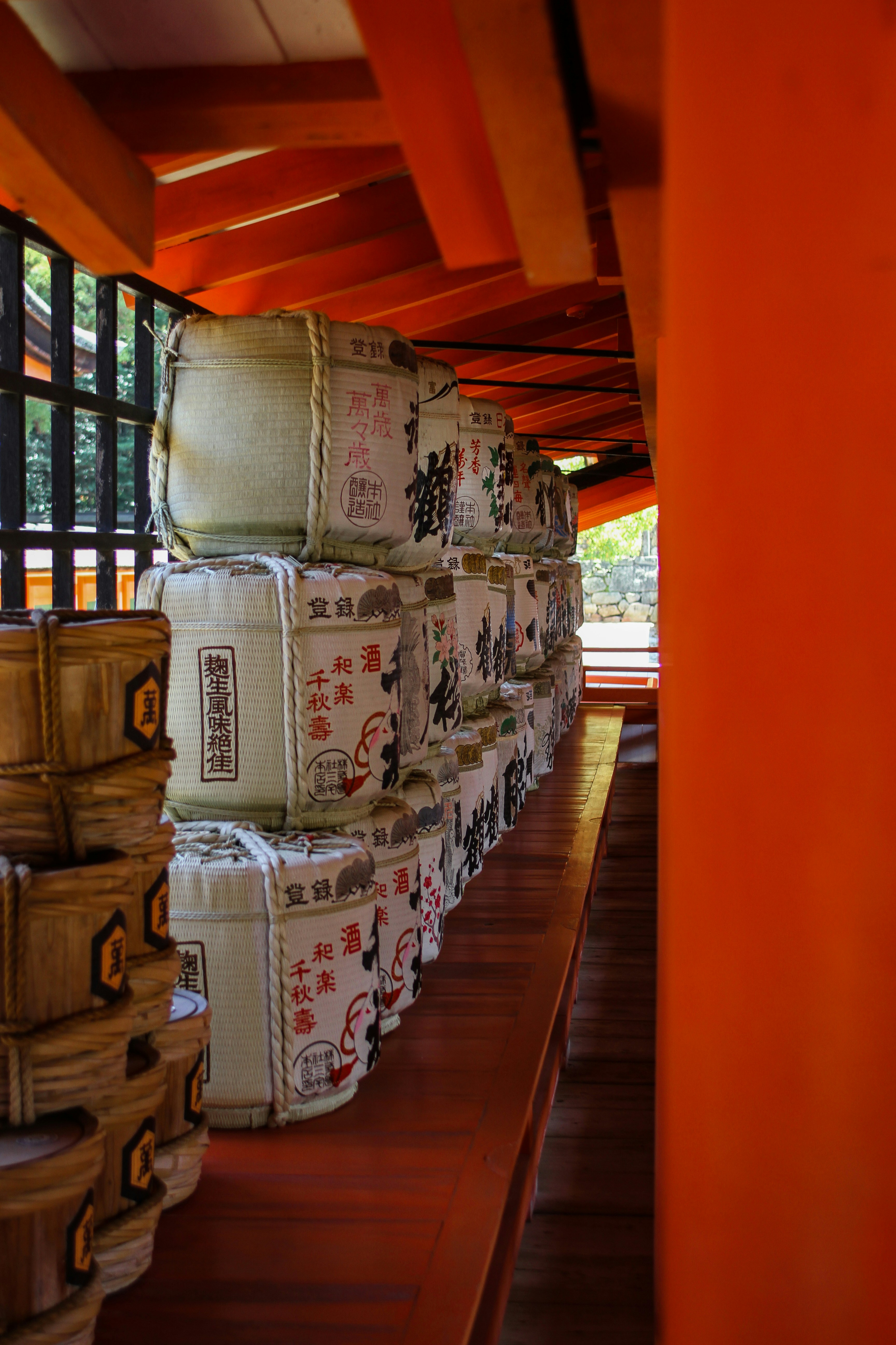 A stack of boxes sitting on top of a wooden floor
