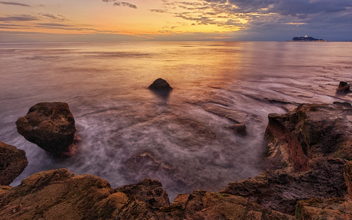 Sunset across the water at Enoshima
