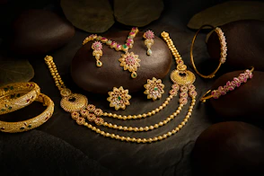A bunch of jewelry sitting on top of a table