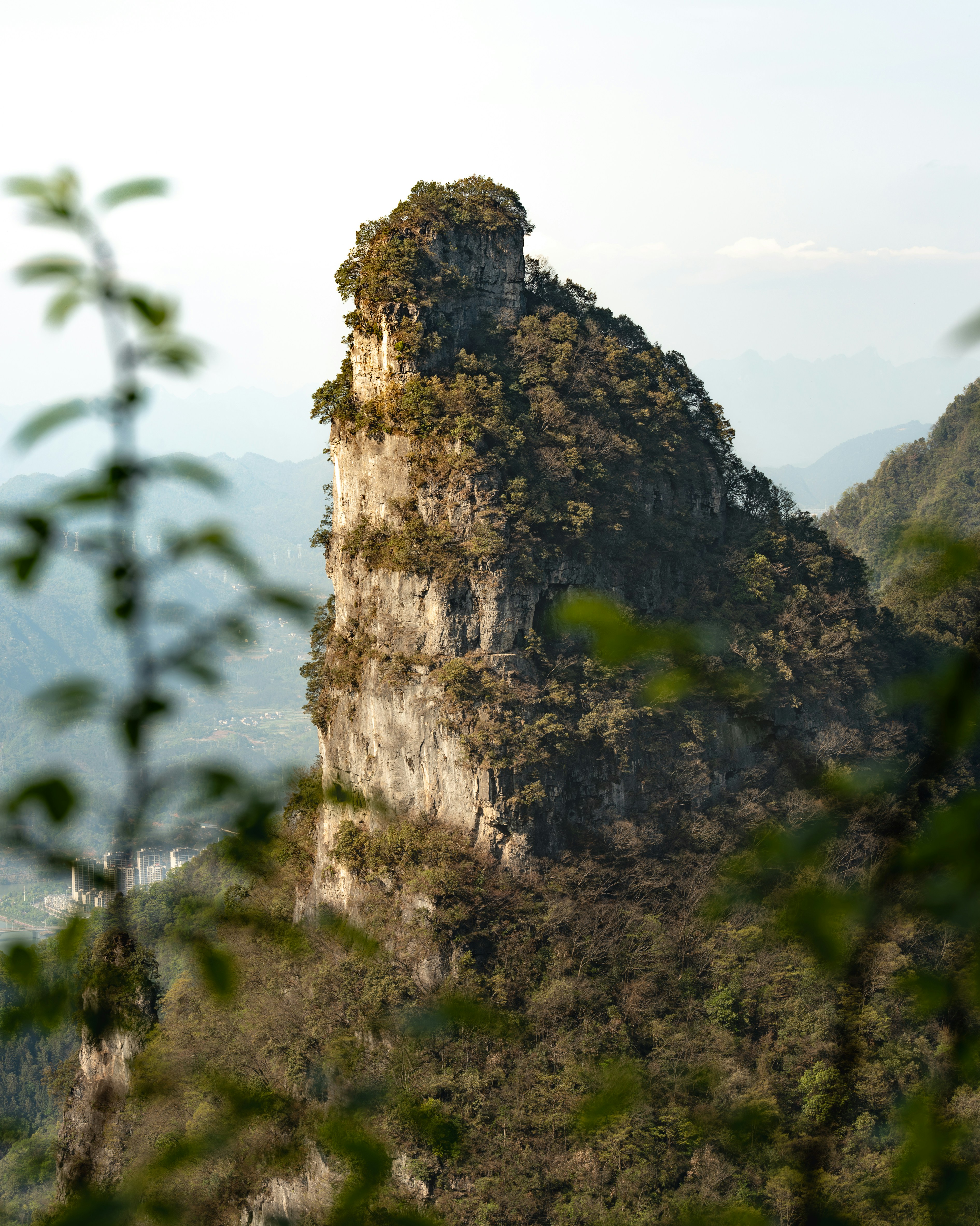 A view of a rock outcropping in the mountains