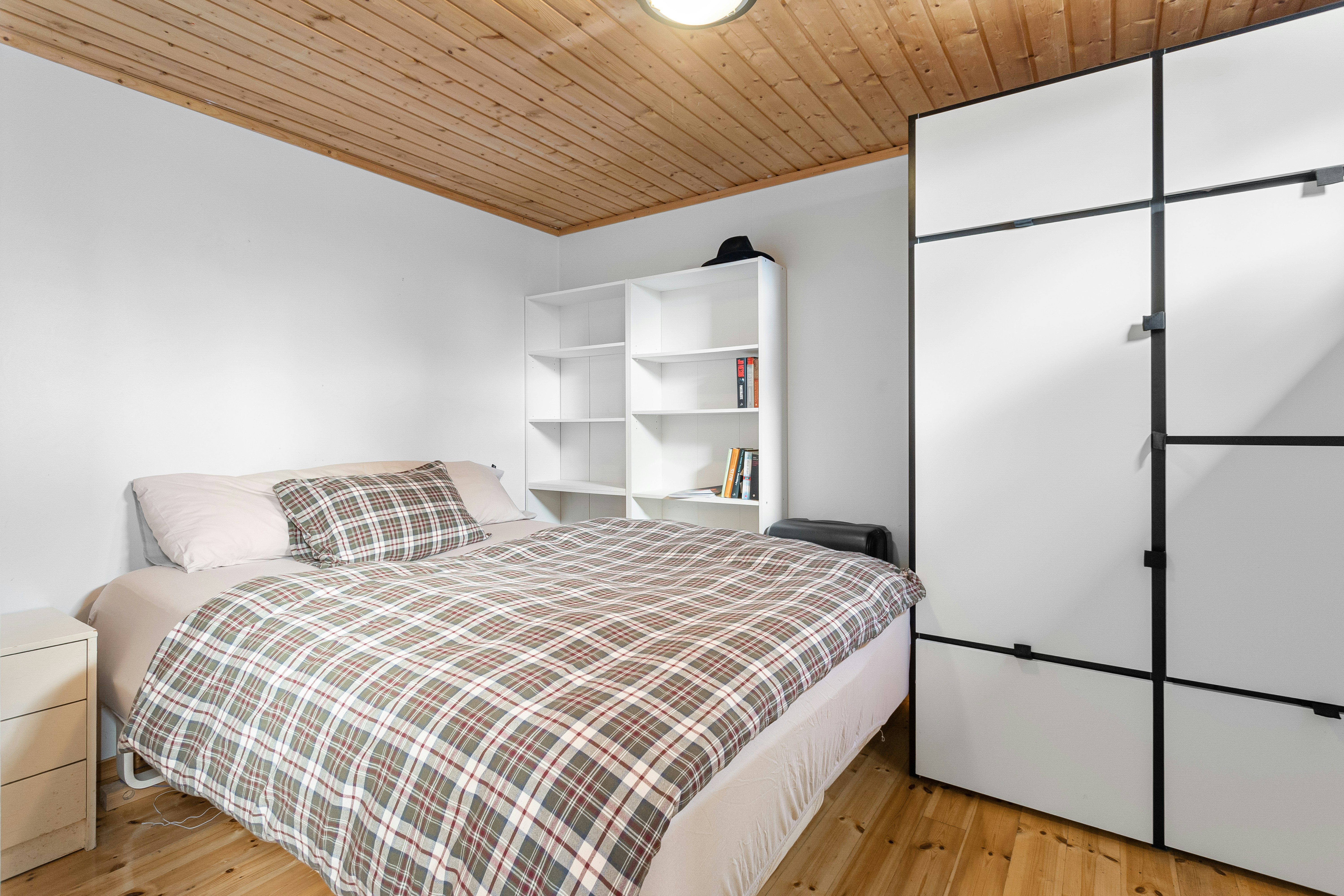 well-lit 2 BHK bedroom with smart storage - 2 bhk unit plan