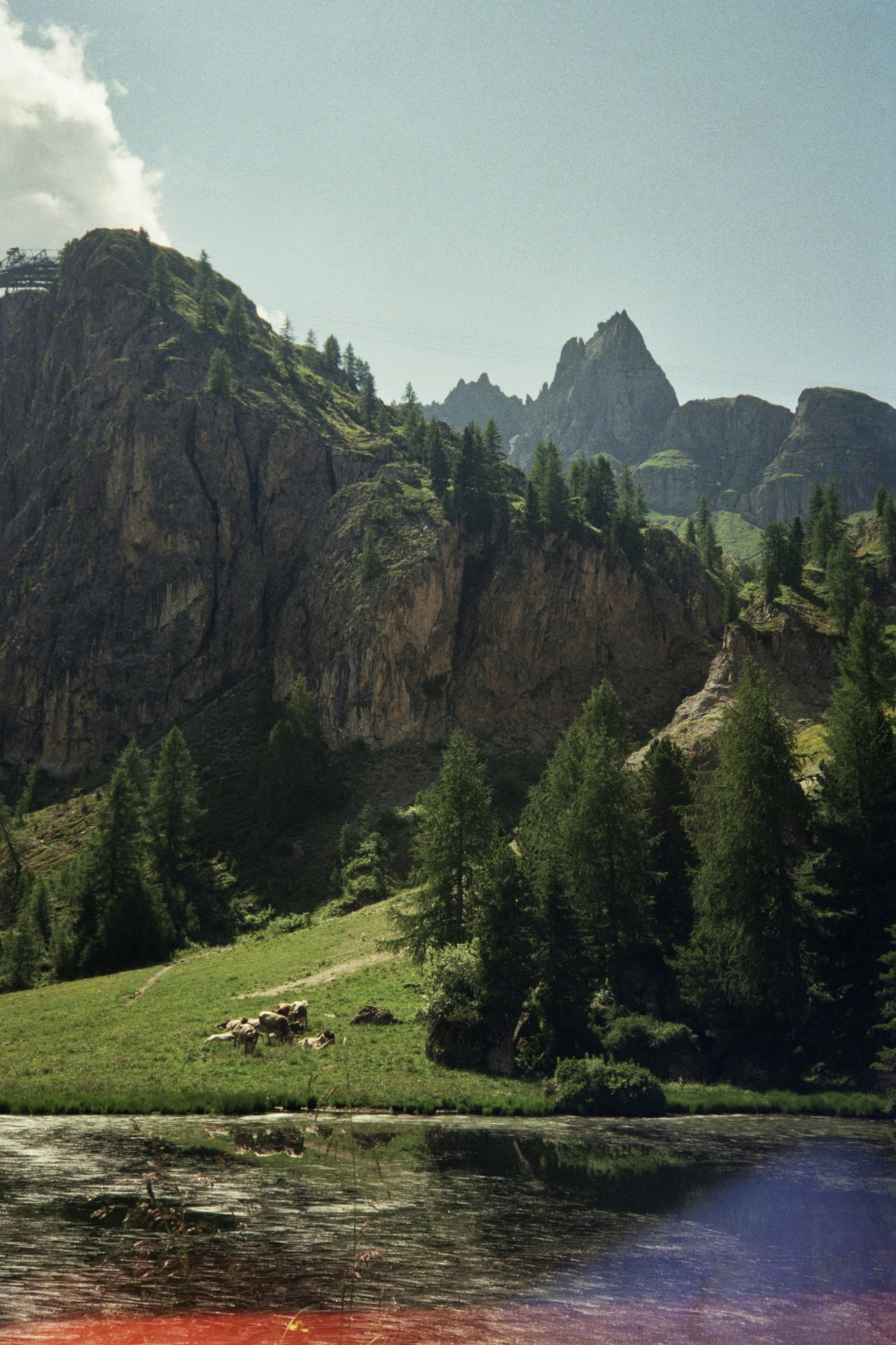 A mountain with a lake in front of it