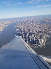 A view of a city from an airplane