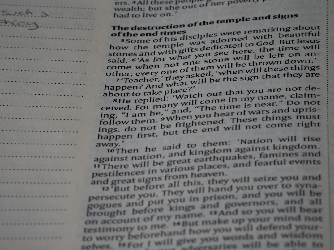 A close up of an open book with text