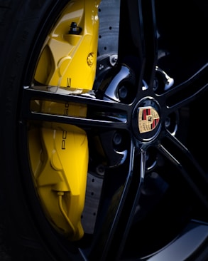 A close up of a tire on a car