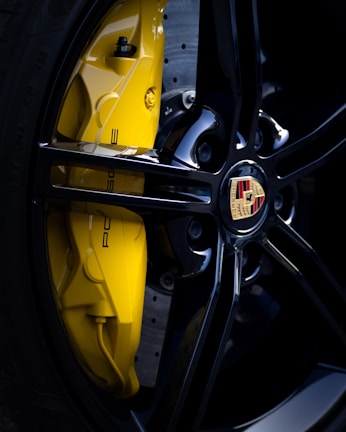 A close up of a tire on a car