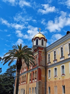 A large building with a golden dome on top