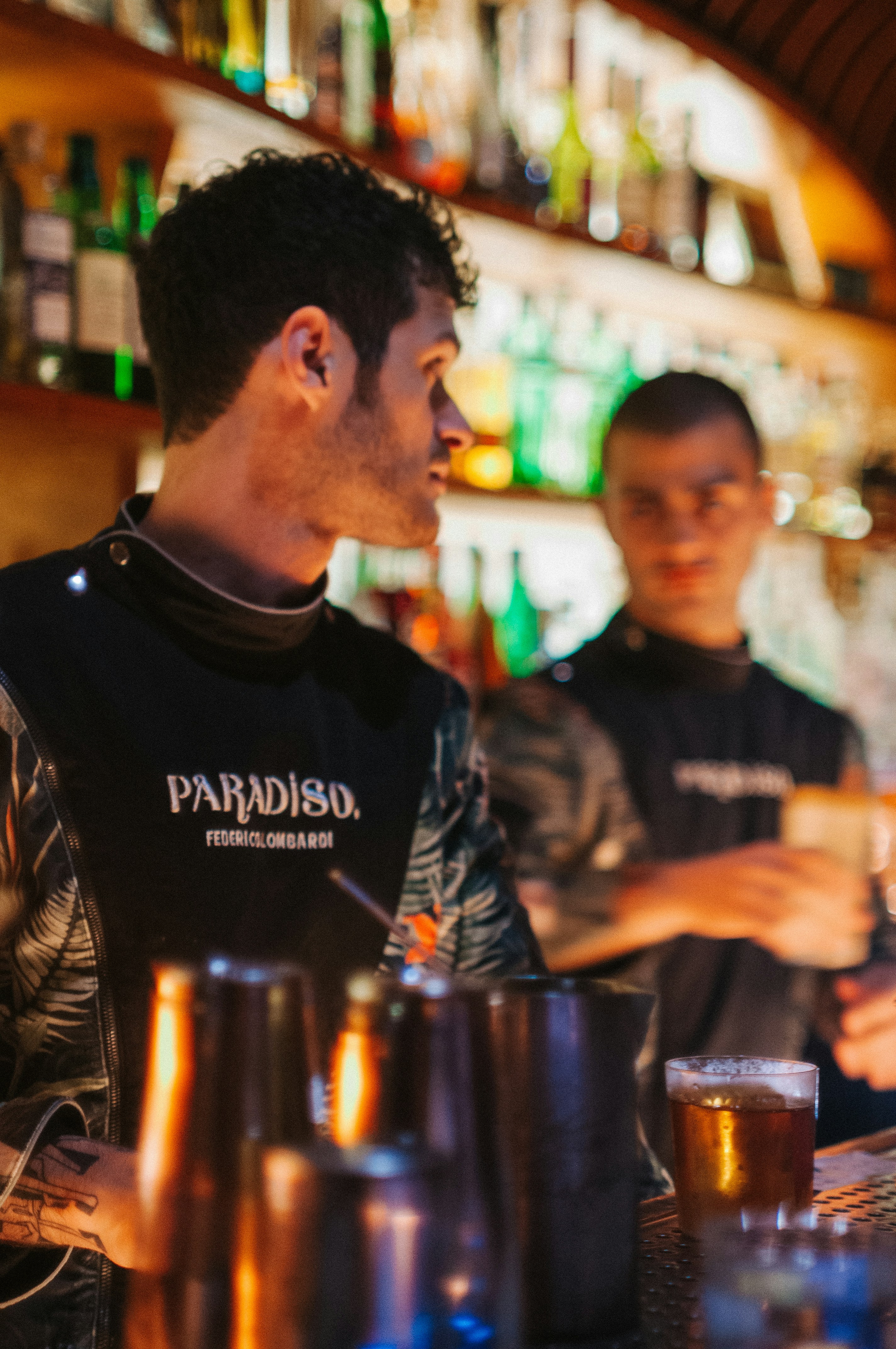 bartender interacting