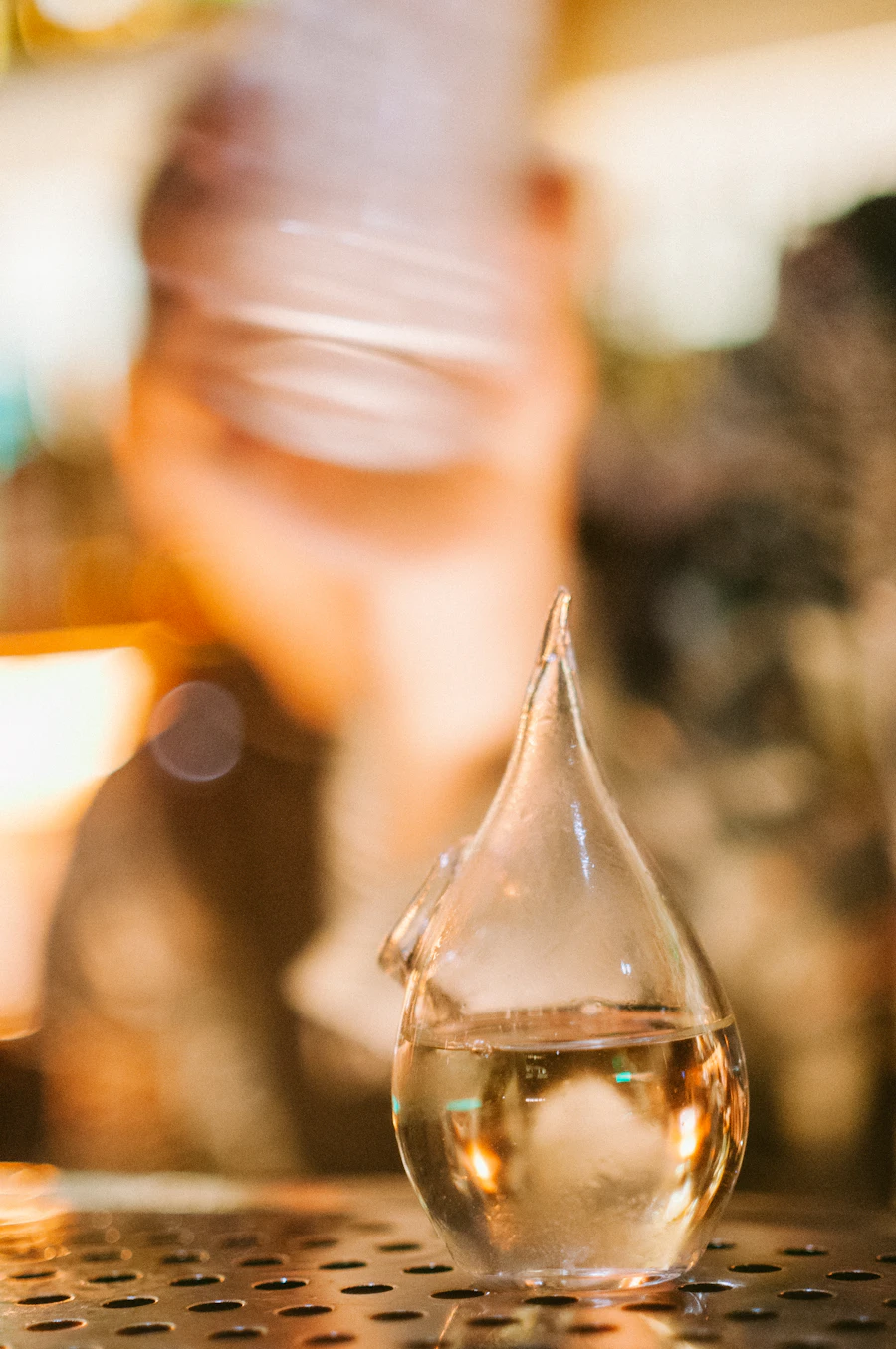 A Fitzroy storm glass growing crystals as the weather changes