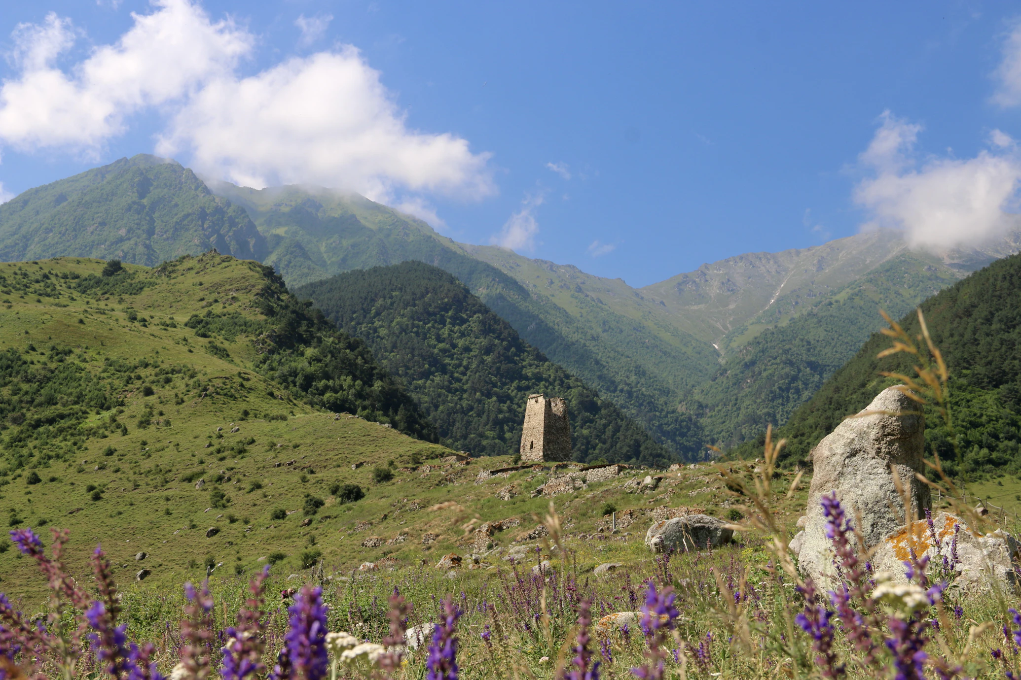 Women exploring Georgian mountains