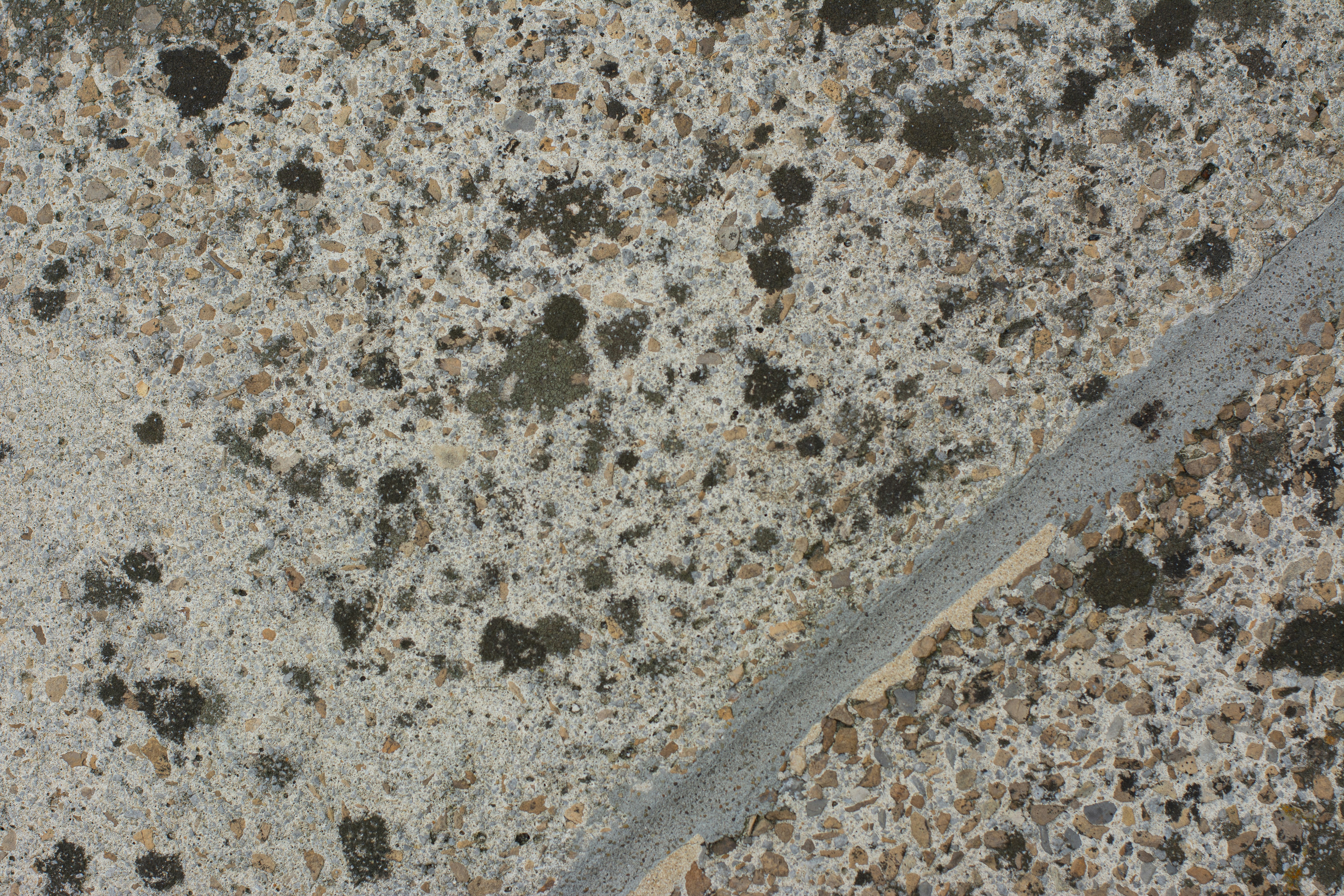 A close up of a concrete surface with a street in the background