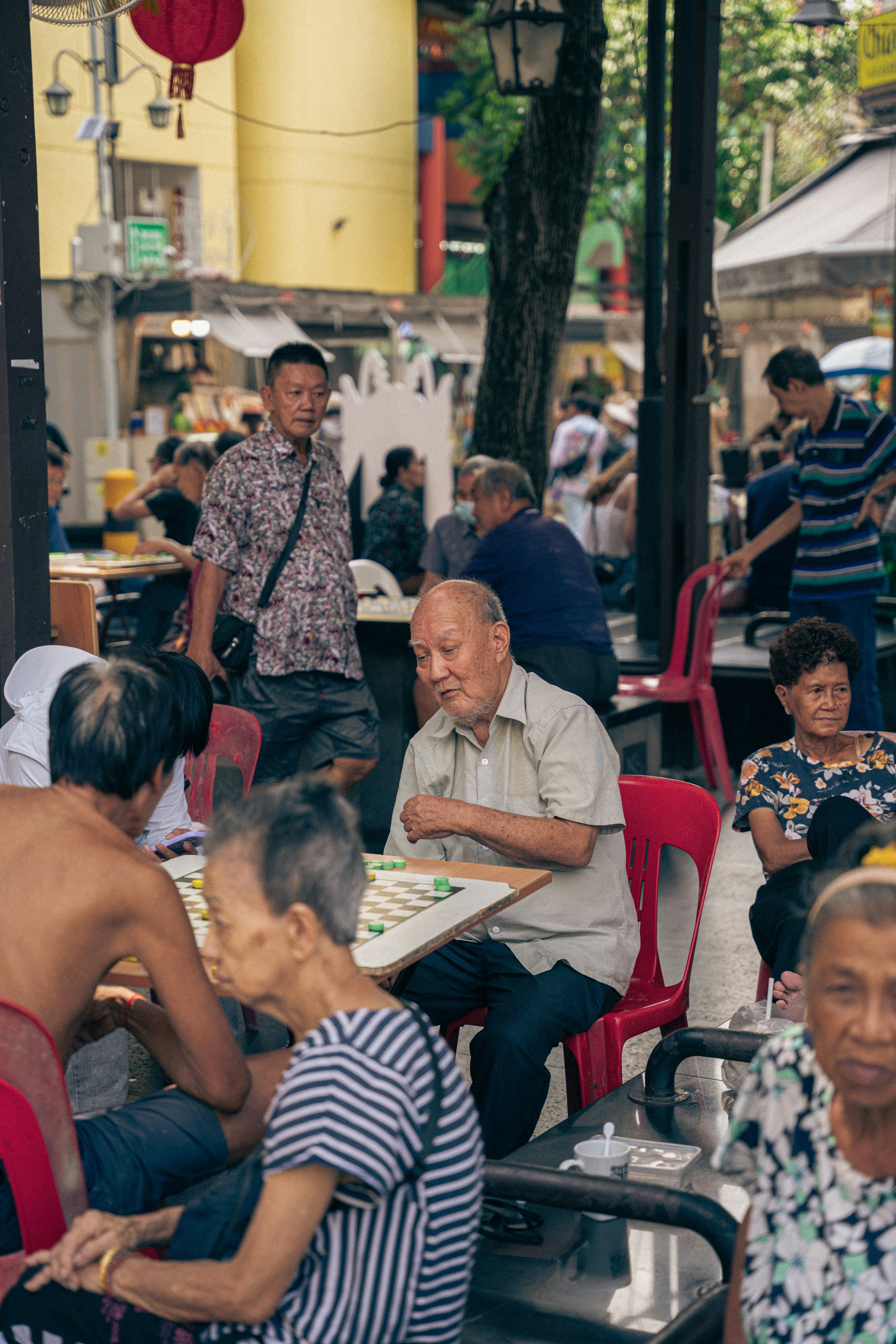 A group of people sitting around a table