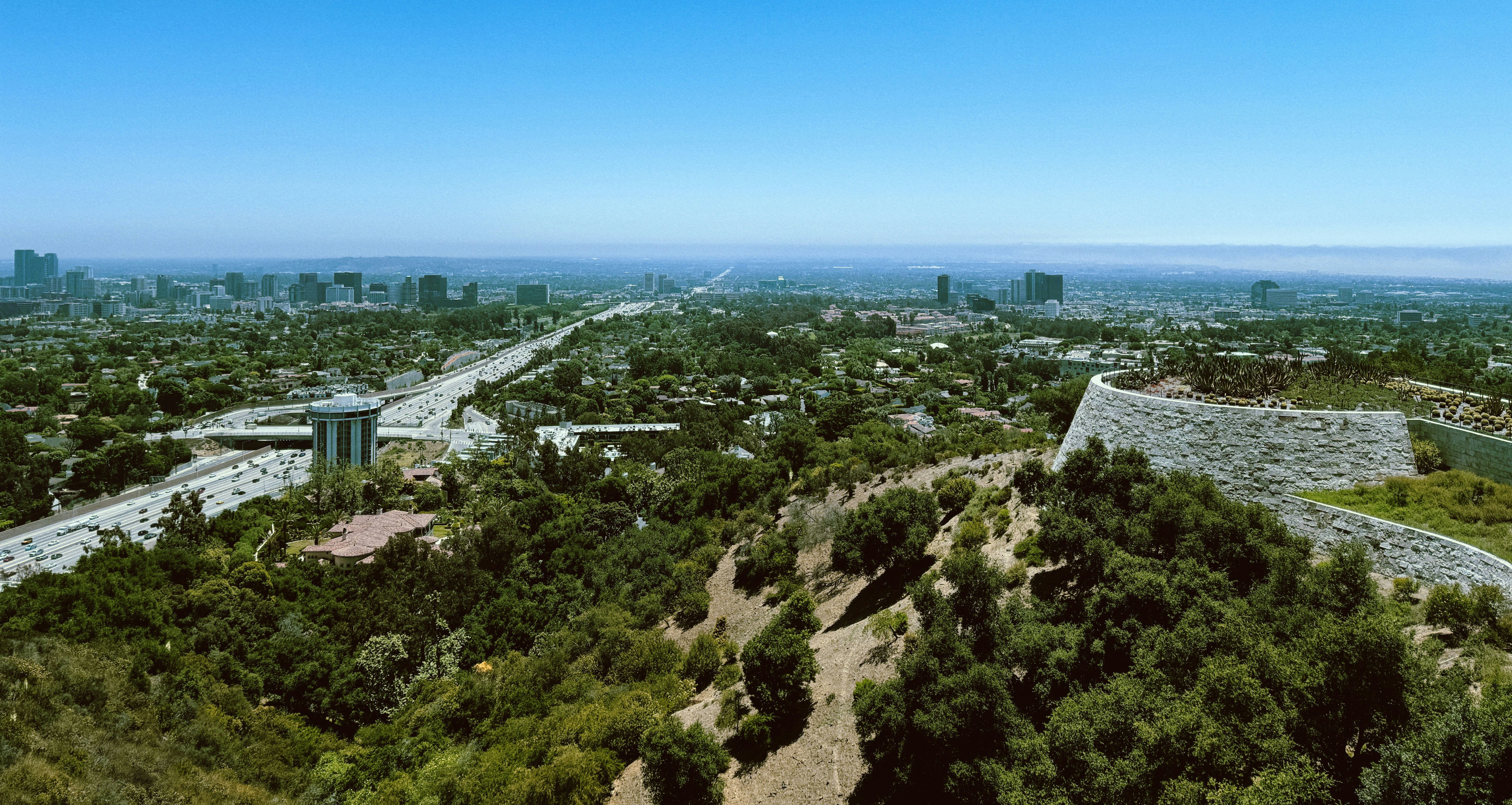 An aerial view of a city from a bird's eye view