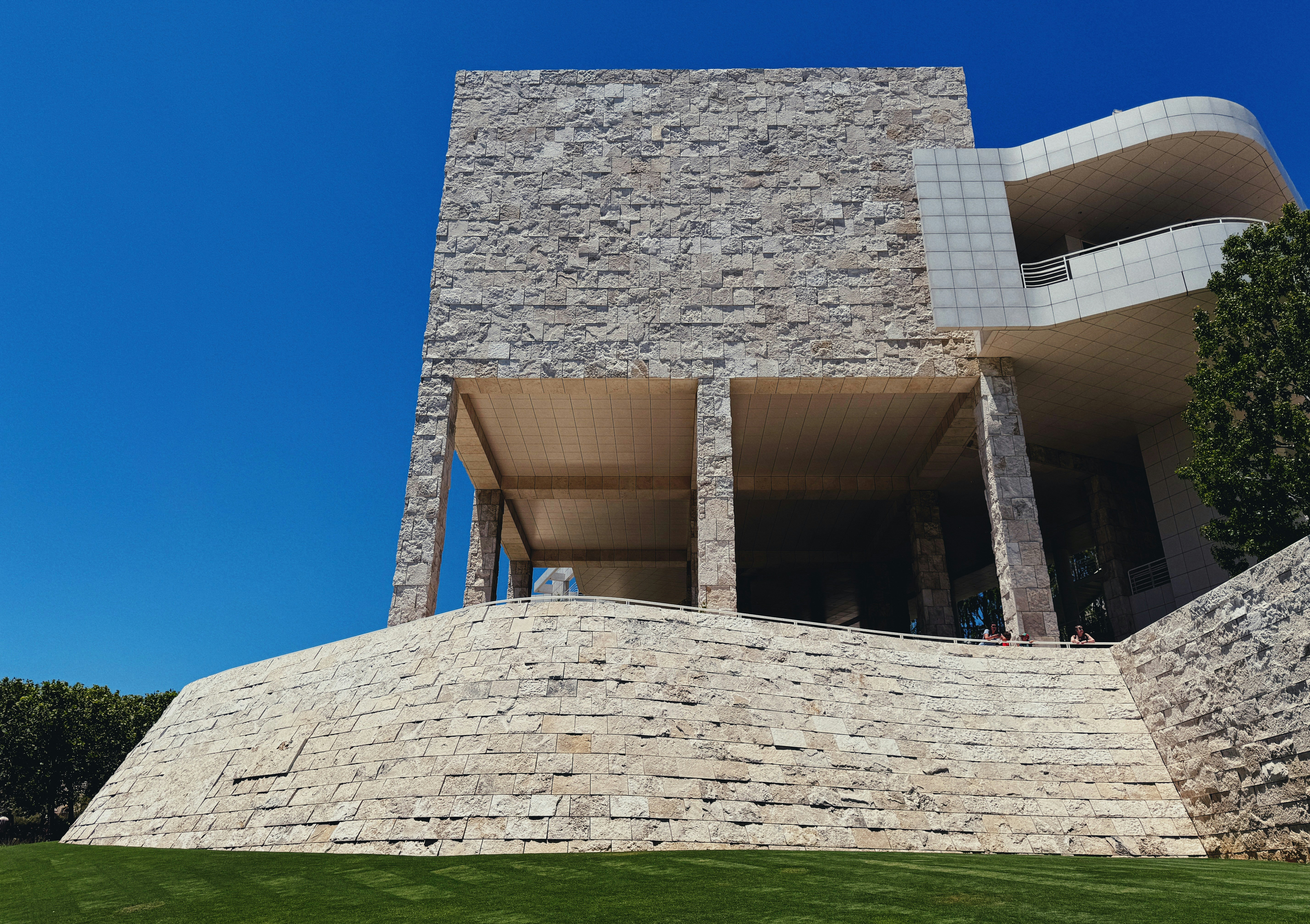 A very tall building with a lot of windows on top of it