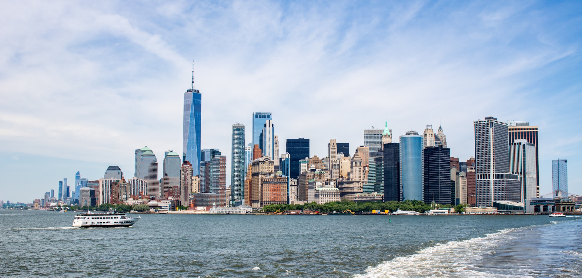 A view of a city from a boat on the water