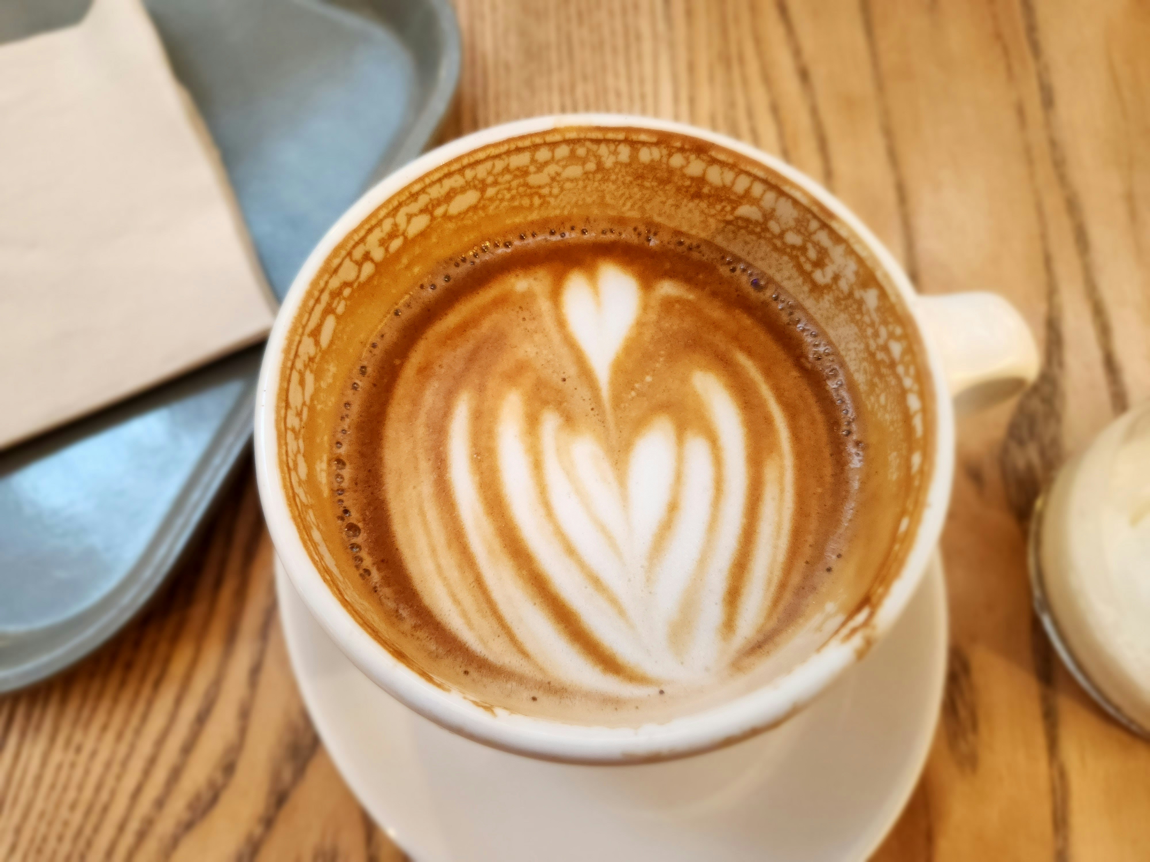Close-up cappuccino with heart art