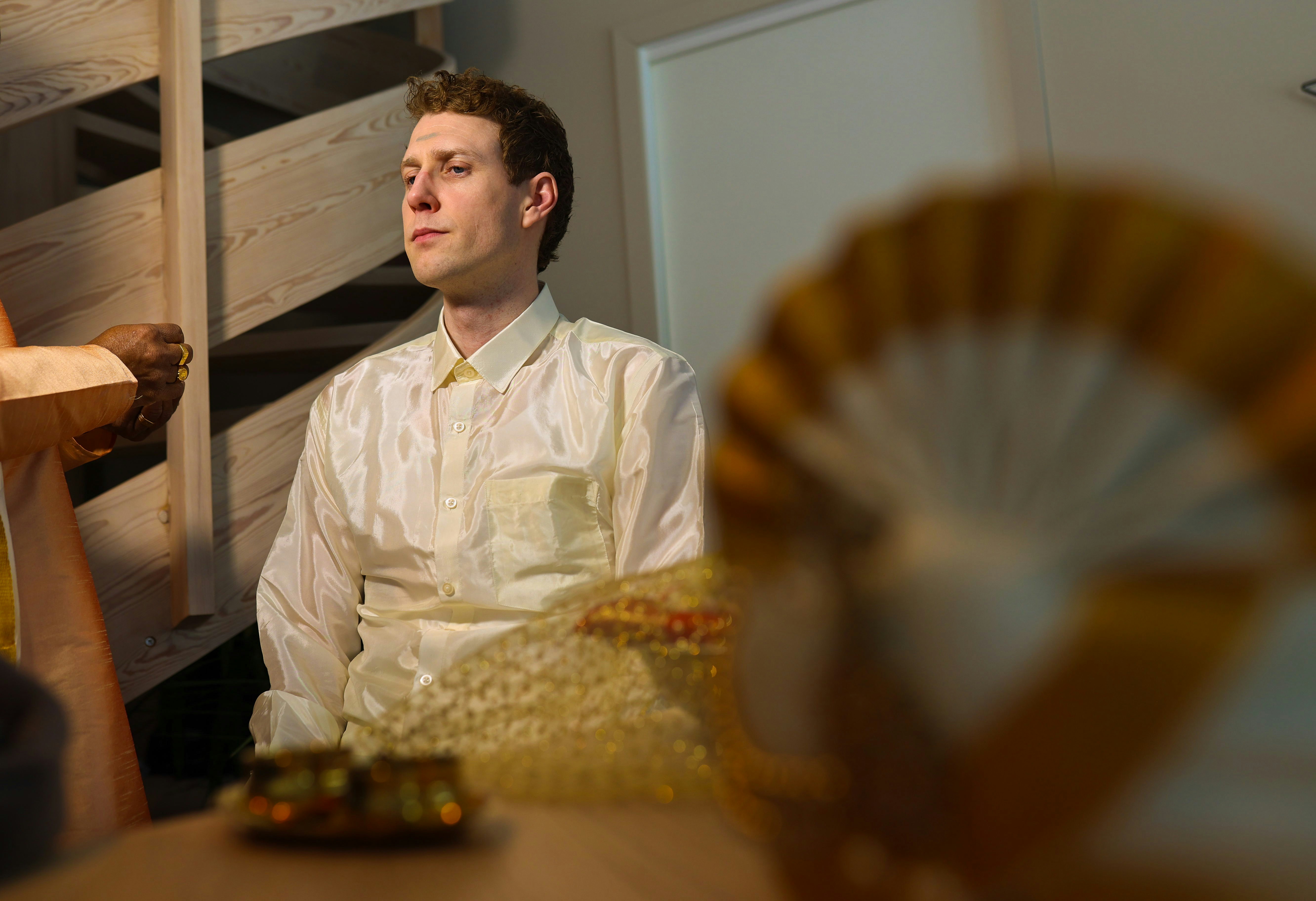 A man and a woman sitting at a table