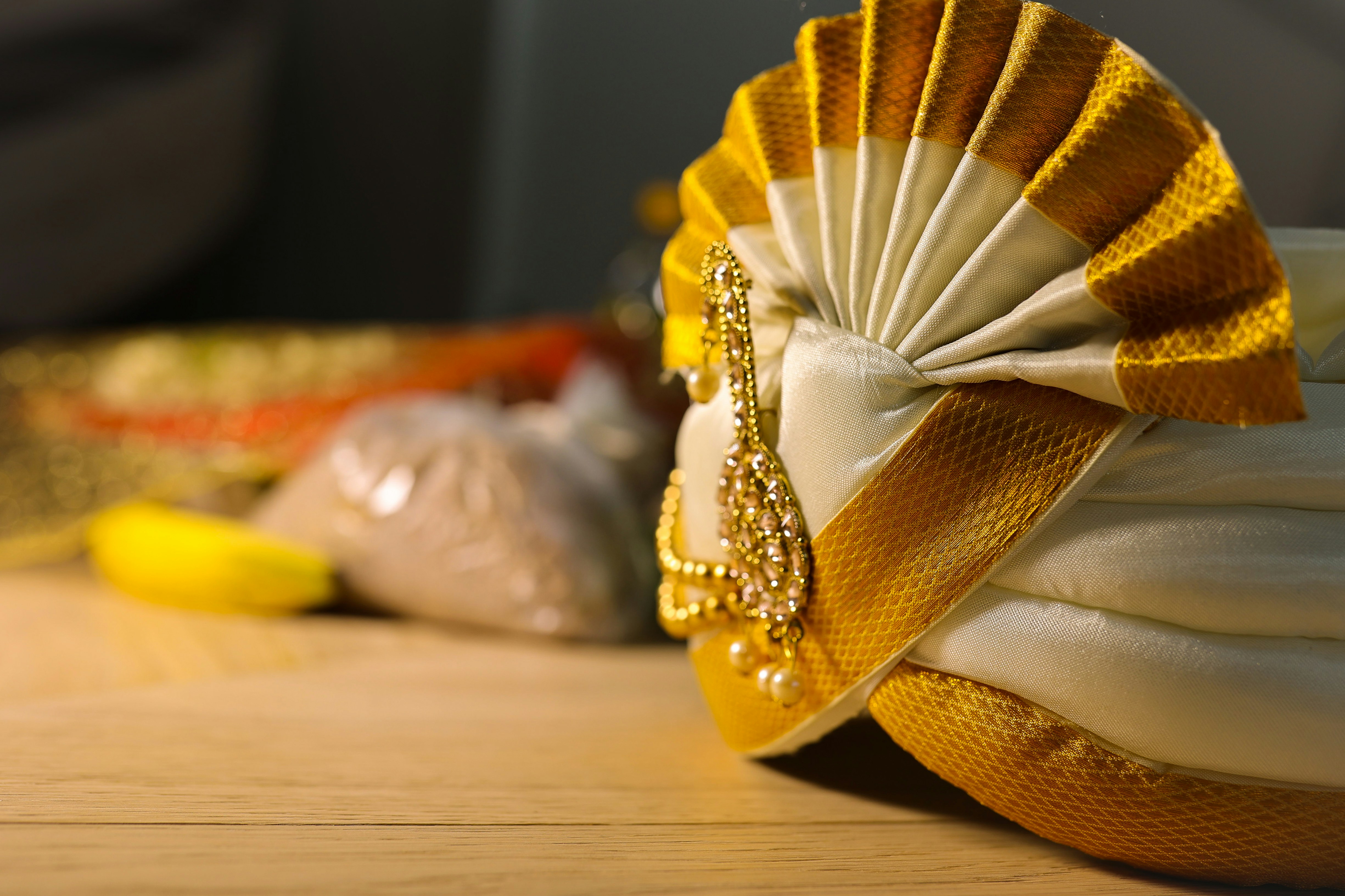 A close up of a decorative object on a table