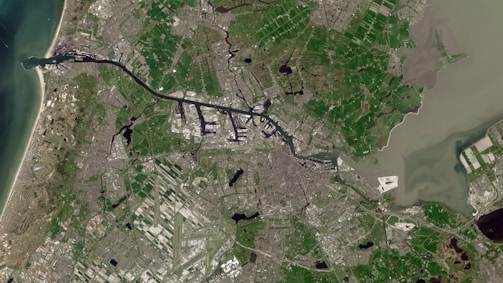 Coastline imaged from satellite 