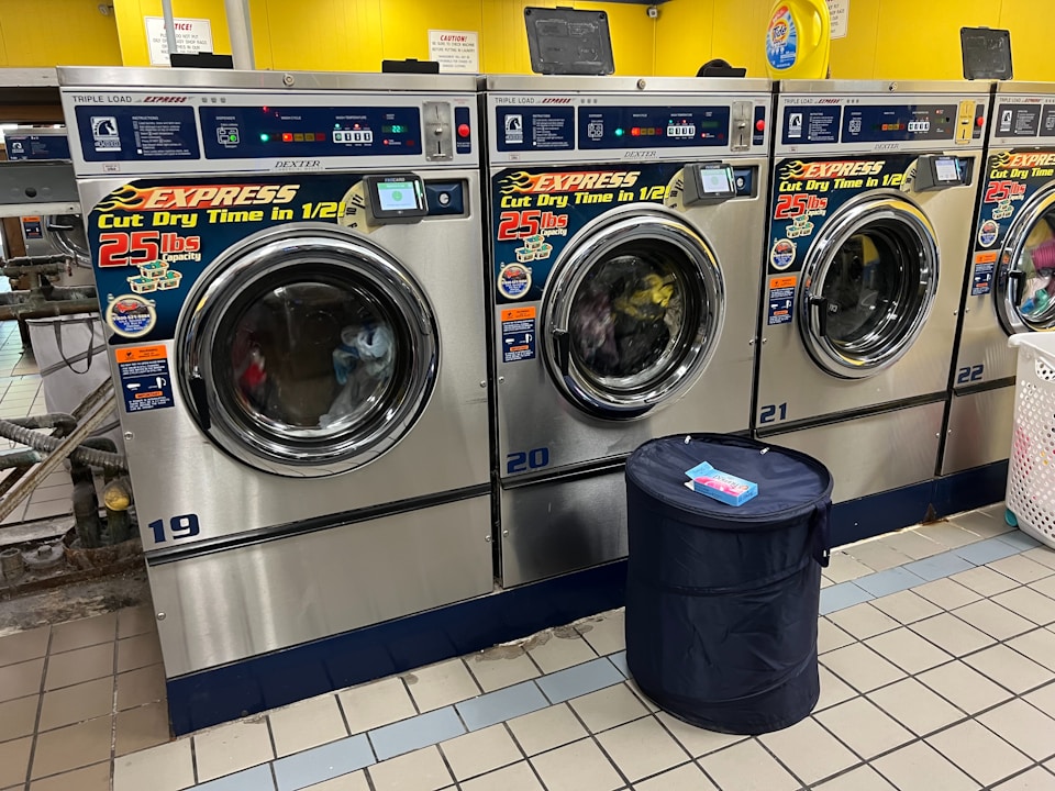 Washing machines in a laundromat
