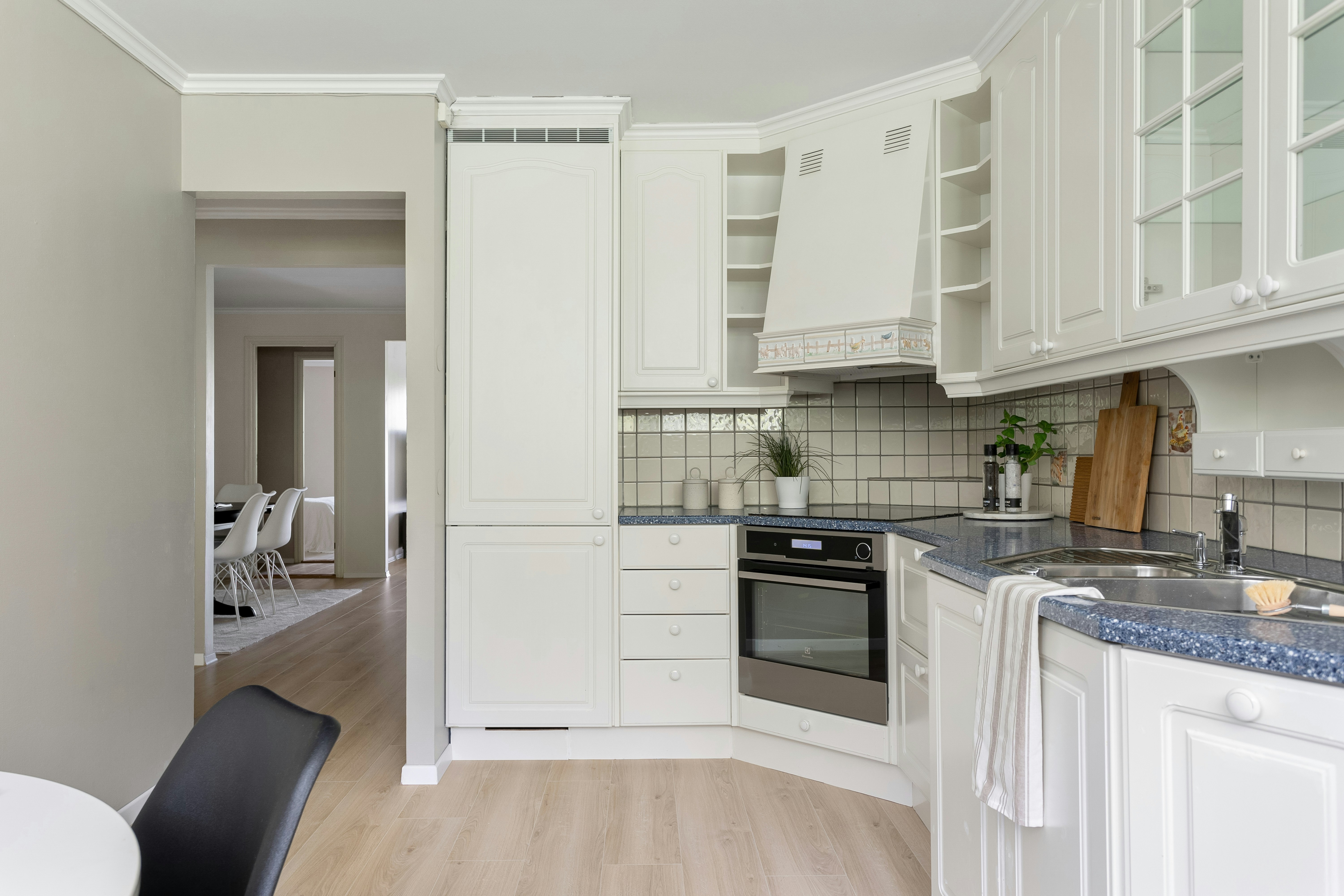 beautifully refinished white kitchen cabinets - house painting charlotte cost