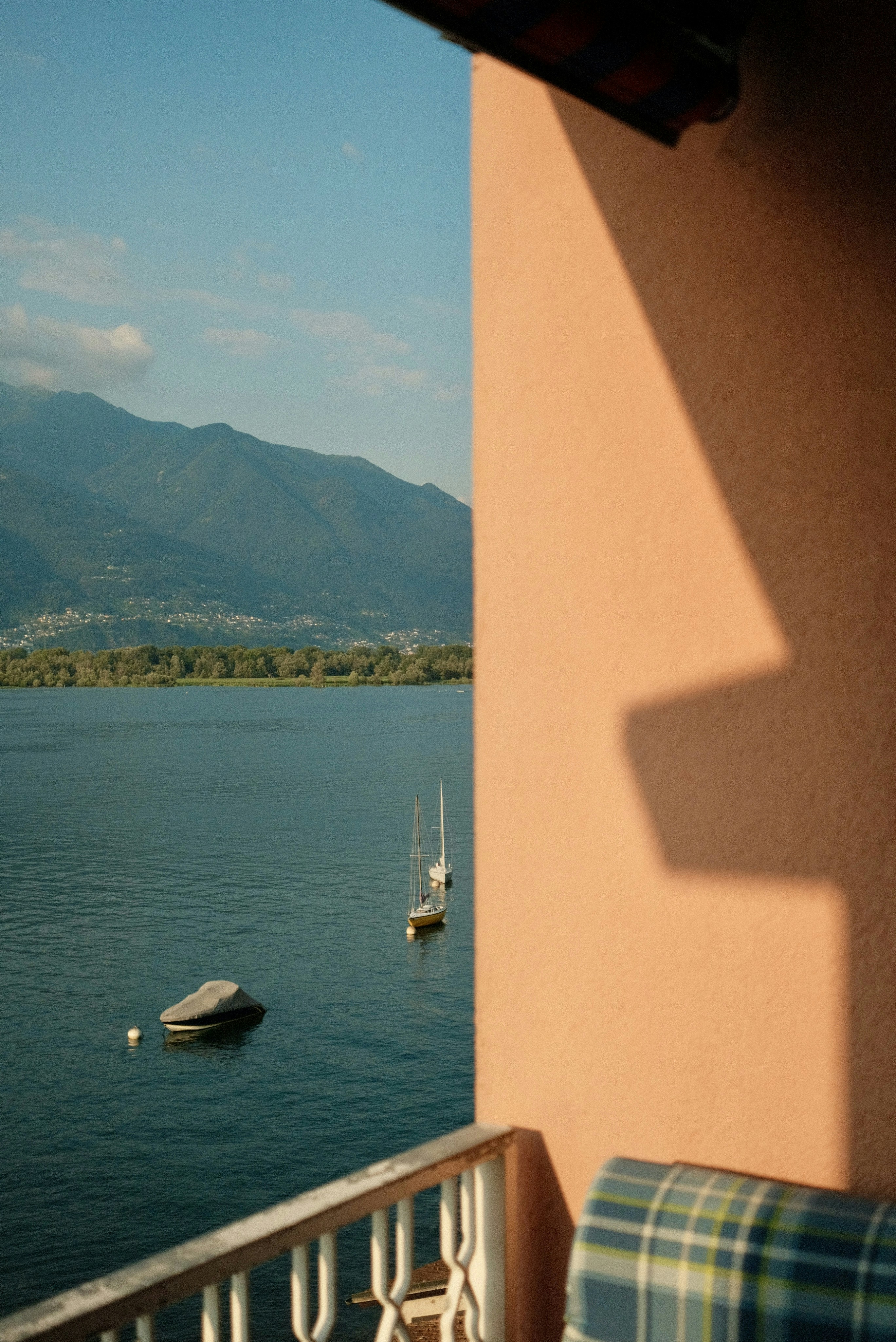 A view of a body of water from a balcony