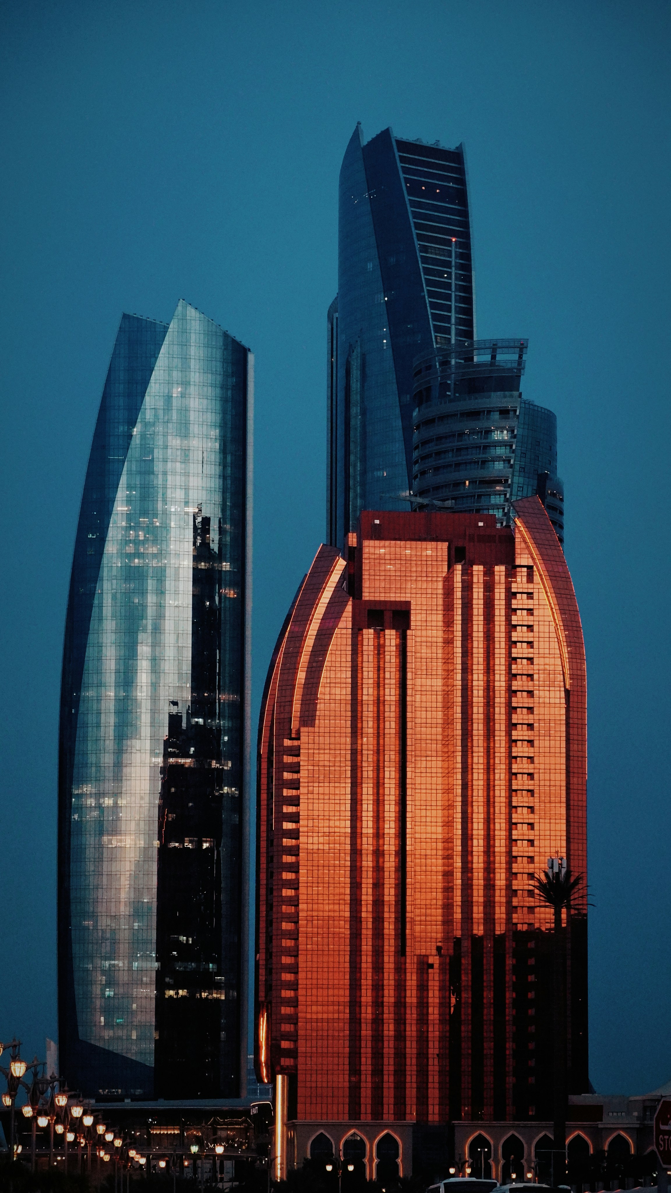 A very tall building sitting next to a very tall building